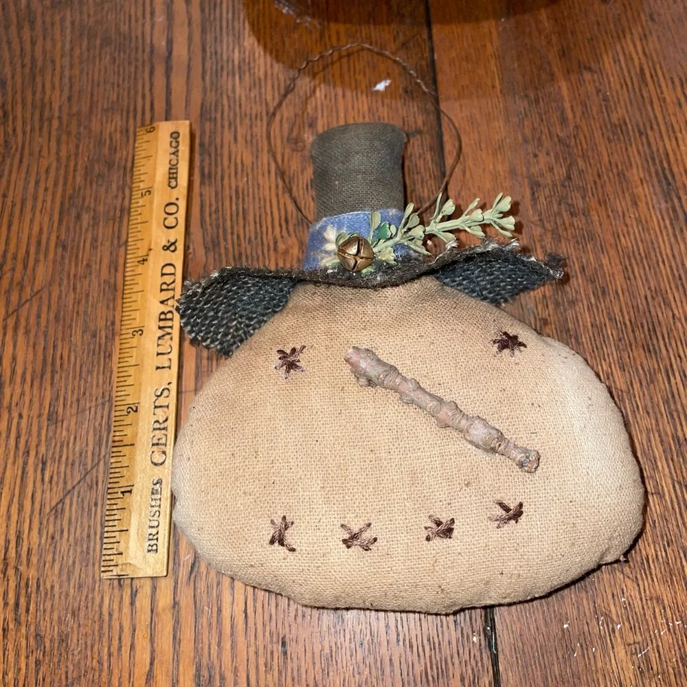 Hand Crafted Primitive Snowmen, Lot of Four, Cottagecore Winter Decor Rustic